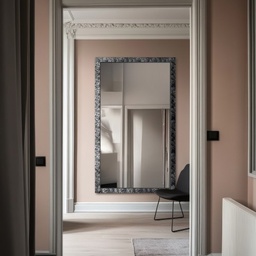 Spiegel in breitem silbernem Holzrahmen – 9502001 2