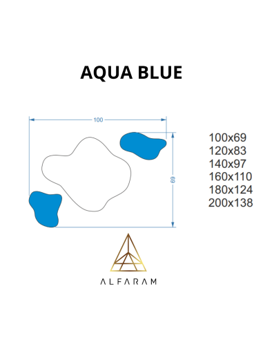 Unregelmäßiger blauer Spiegel - AQUA BLUE