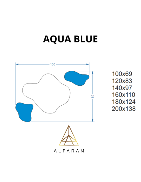 Unregelmäßiger blauer Spiegel - AQUA BLUE