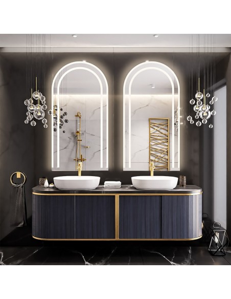 Zwei Bogenspiegel, Set für Badezimmer mit Hintergrundbeleuchtung - SET KORIA LED