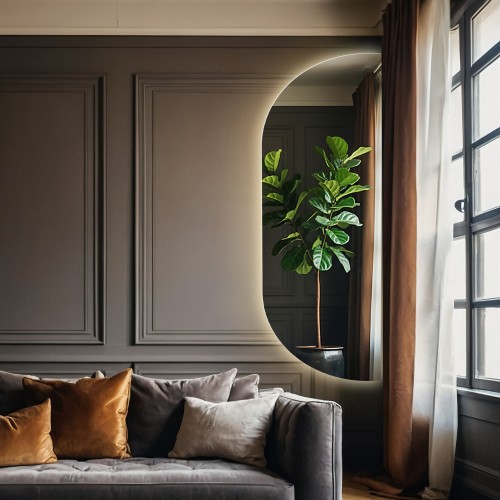 Unregelmäßig geformter Spiegel mit Beleuchtung – NOE LED 2