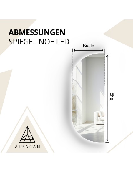 Unregelmäßig geformter Spiegel mit Beleuchtung – NOE LED