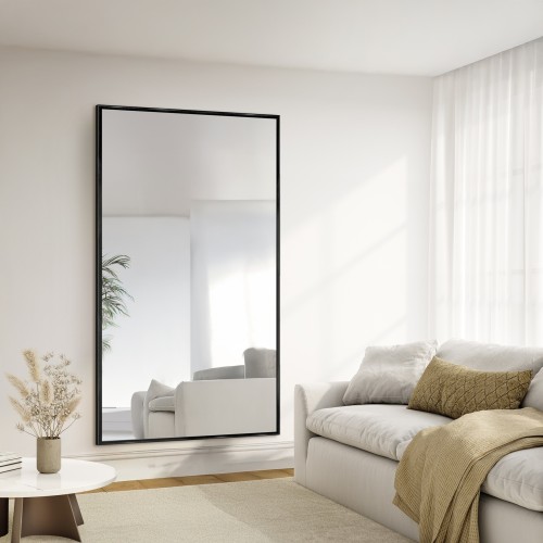 Moderner großer Wandspiegel mit Holzrahmen - 2101 -... 2