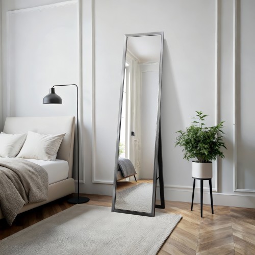 Standspiegel mit elegantem Holzrahmen für Garderobe -...