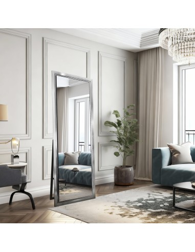 Standspiegel mit Holzrahmen für Garderobe -...