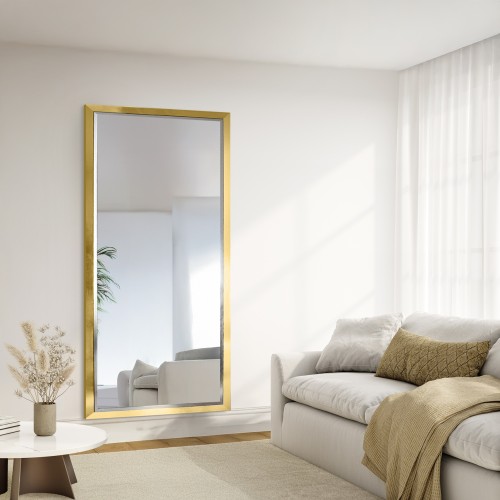 Spiegel mit elegantem Holzrahmen in Gold und Silber  -...