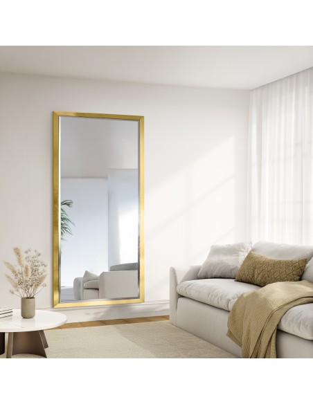 Spiegel mit elegantem Holzrahmen in Gold und Silber  - 5201011