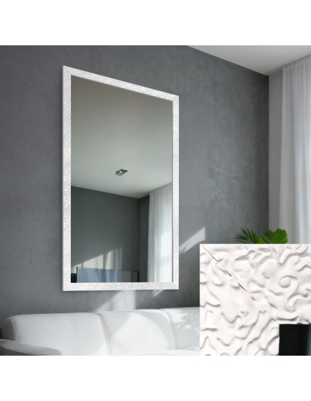 Spiegel in Glamouroptik mit prächtigem Rahmen hochglänzend weiß - 8002004