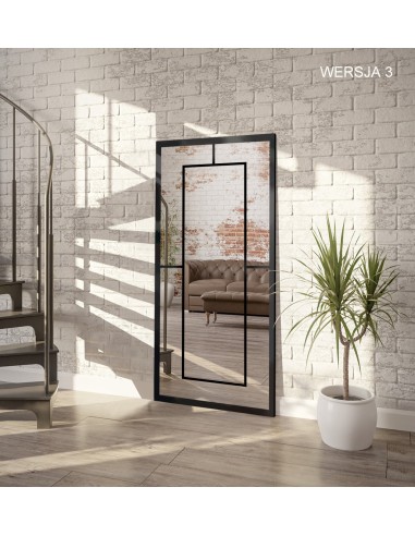 Spiegel in Loftoptik mit Sprossenleisten -...