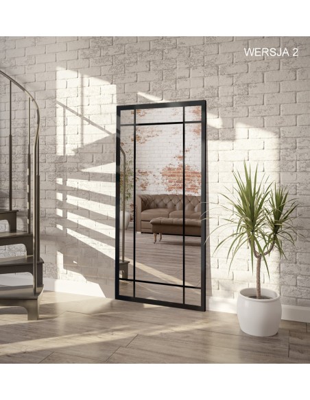 Spiegel in Loftoptik mit Sprossenleisten - ALEKSANDER - Rahmenfarbe nach Wahl