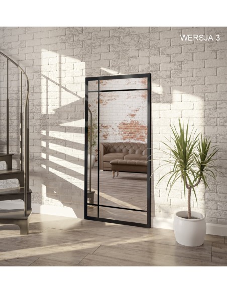 Spiegel in Loftoptik mit Sprossenleisten - ALEKSANDER - Rahmenfarbe nach Wahl