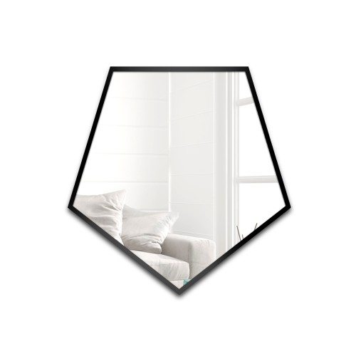 Spiegel in geometrischer Form im Rahmen – PENTA IM RAHMEN 2