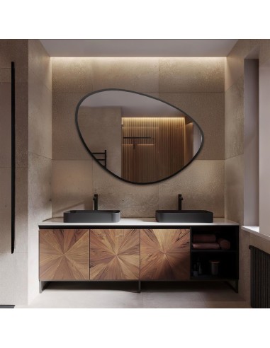 Spiegel in unregelmäßiger Form mit Rahmen -...