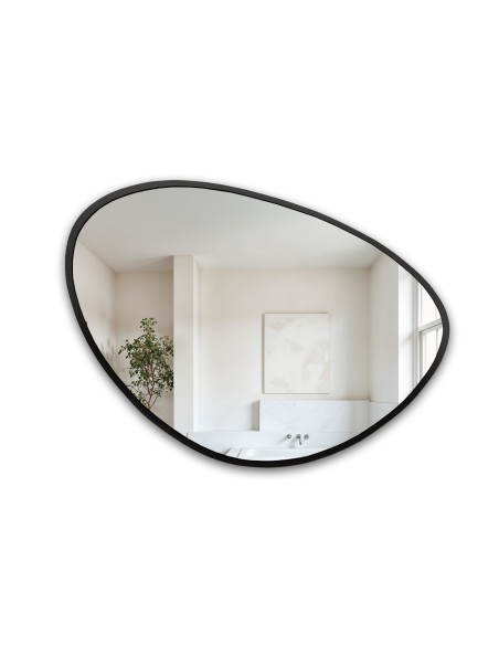 Spiegel in unregelmäßiger Form mit Rahmen - OBSYDIAN IM RAHMEN