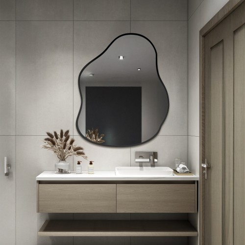 Spiegel in organischer Form mit Rahmen - STONE IM RAHMEN