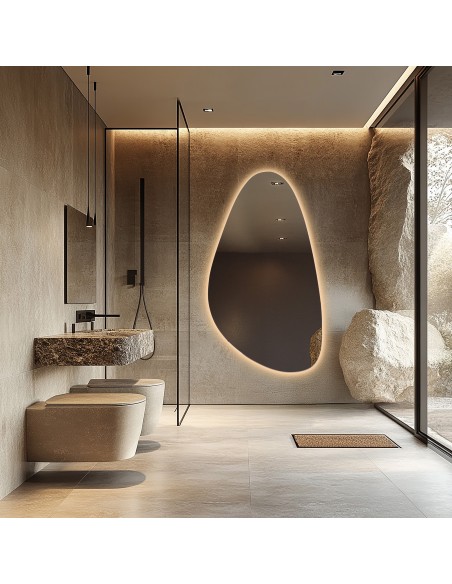 Spiegel in unregelmäßiger Form mit Beleuchtung - SYDERYT LED