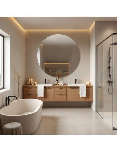 Runder Badezimmerspiegel geschliffen - KREIS