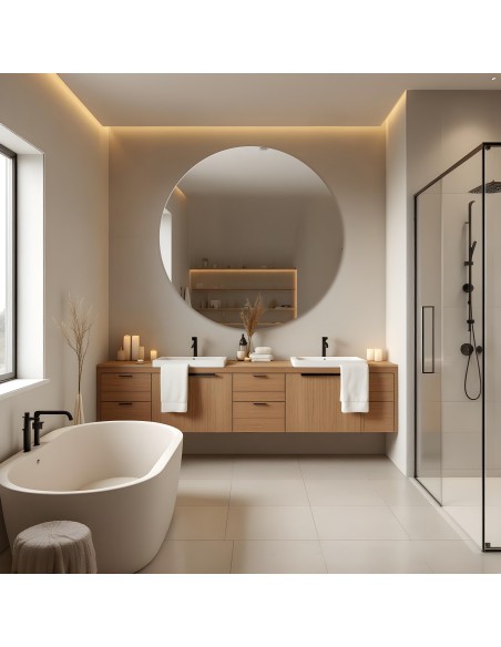 Runder Badezimmerspiegel geschliffen - KREIS