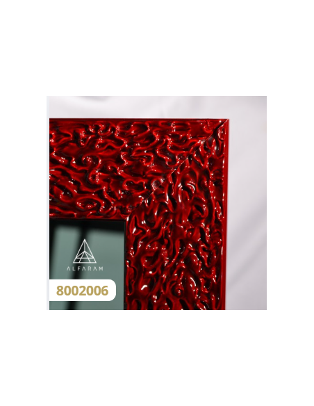 Spiegel in Glamouroptik mit prächtigem Rahmen hochglänzend burgunderrot - 8002006