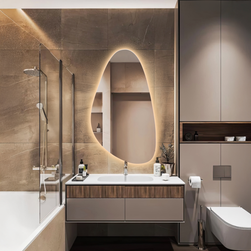 Spiegel in unregelmäßiger Form mit Beleuchtung - SYDERYT LED