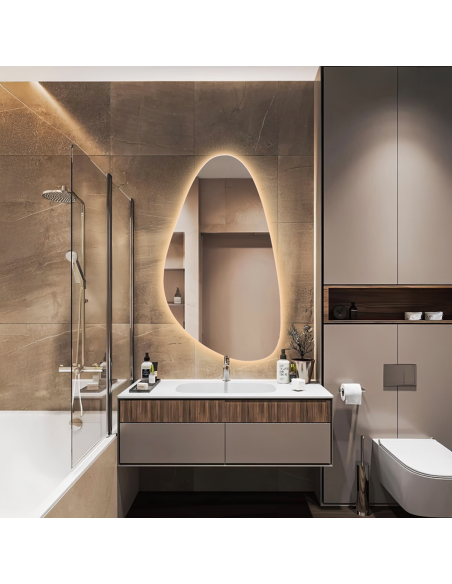 Spiegel in unregelmäßiger Form mit Beleuchtung - SYDERYT LED