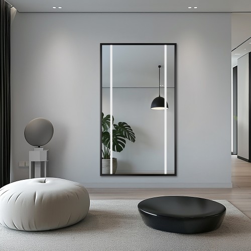 Spiegel mit Hintergrundbeleuchtung, Rahmen schwarz - 1503...