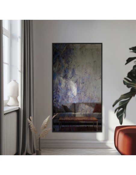 Dekorativer Spiegel mit Rahmen, Spiegeltafel in Antikoptik - 1503 gealterte Tafel  - Rahmenfarbe nach Wahl