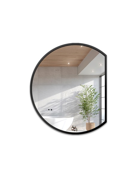 Runder Spiegel mit mattschwarzem MDF-Rahmen - OTTO Abgeschnittene Seite