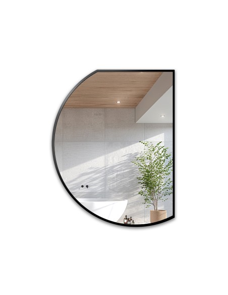 Spiegel mit unregelmäßiger Form in schwarzem, mattem MDF-Rahmen - ODETTA