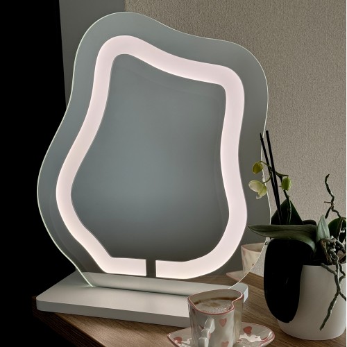 Kosmetikspiegel mit sandgestrahlter Beleuchtung - FLOW...