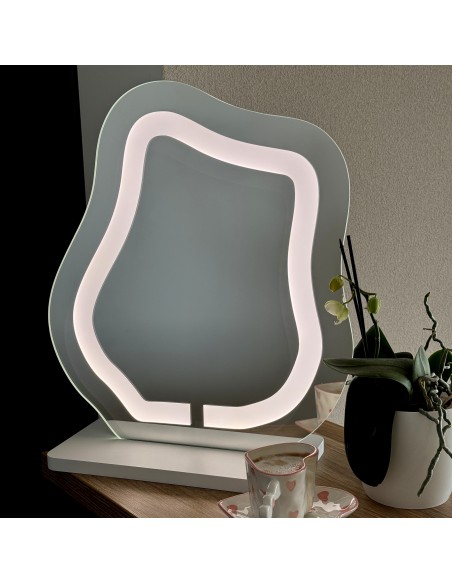 Kosmetikspiegel mit sandgestrahlter Beleuchtung - FLOW LED PETITE