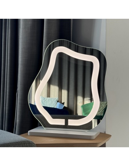 Kosmetikspiegel mit sandgestrahlter Beleuchtung - FLOW LED PETITE