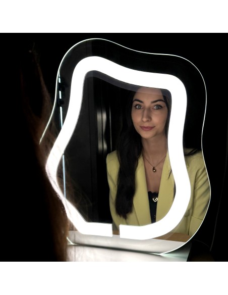 Kosmetikspiegel mit sandgestrahlter Beleuchtung - FLOW LED PETITE