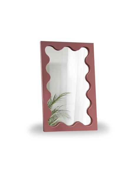 Kosmetikspiegel in rosa MDF-Rahmen – BLOBS PRISM PETITE