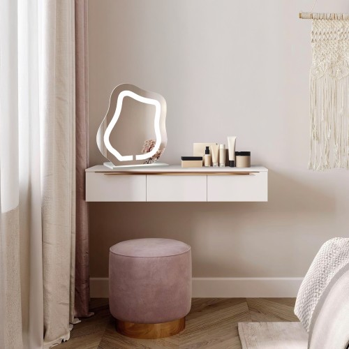 Kosmetikspiegel mit sandgestrahlter Beleuchtung - FLOW...