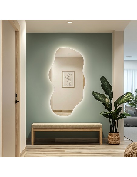 Spiegel in organischer Form mit Beleuchtung – VERALUCE LED