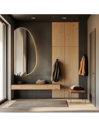 Spiegel in organischer Form mit LED-Beleuchtung...