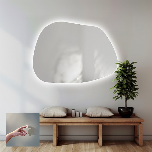 Unregelmäßig geformter Badezimmerspiegel mit Schalter -...