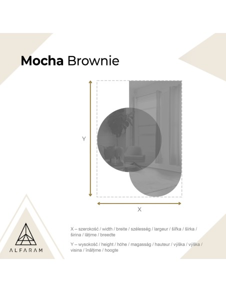 Halbovaler Spiegel mit einer runden braunen Spiegeltafel – MOCHA BROWNIE