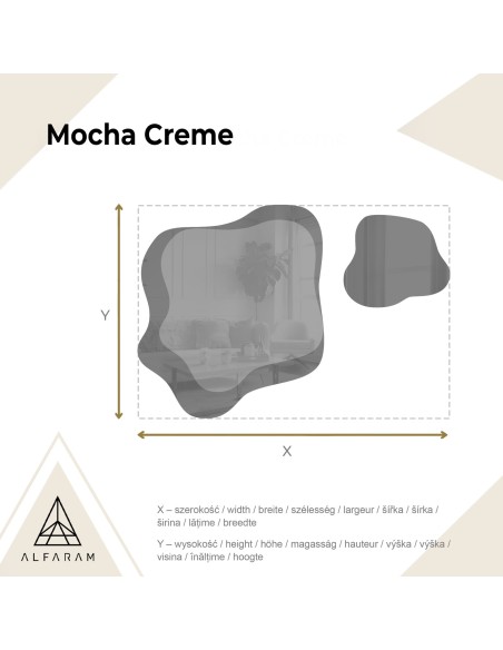 Unregelmäßige Spiegel auf einer braunen Spiegeltafel – MOCHA CREME
