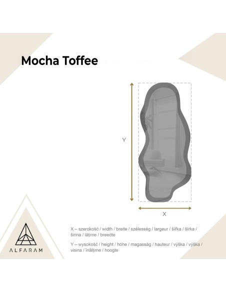 Unregelmäßiger Spiegel auf einer braunen Spiegeltafel – MOCHA TOFFEE