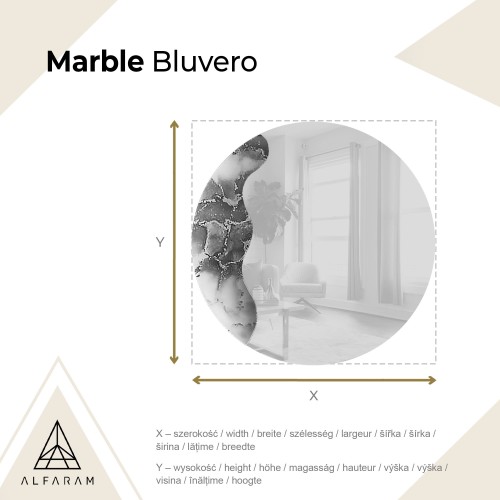 Unregelmäßiger Spiegel auf rundem blauem Marmor – MARBLE... 2
