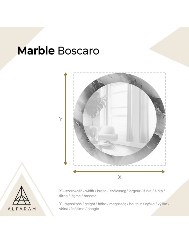 Runder Spiegel auf grünem Marmor – MARBLE BOSCARO