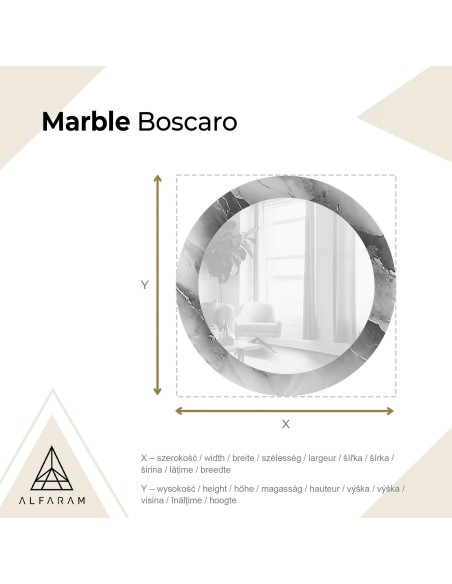 Runder Spiegel auf grünem Marmor – MARBLE BOSCARO