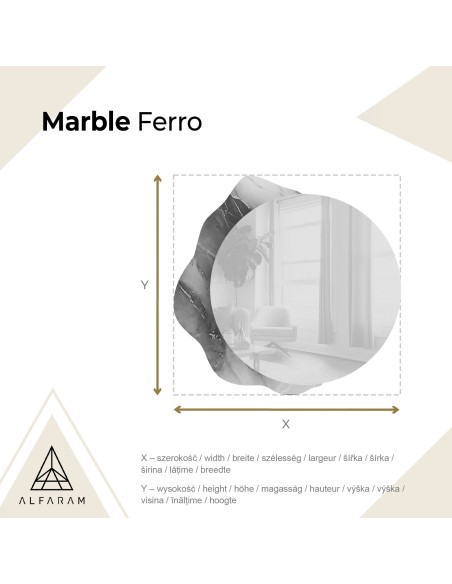 Runder Spiegel auf unregelmäßigem grünem Marmor – MARBLE FERRO