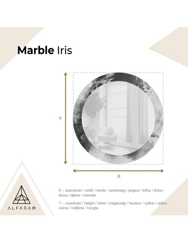Runder Spiegel auf blauem Marmor – MARBLE IRIS