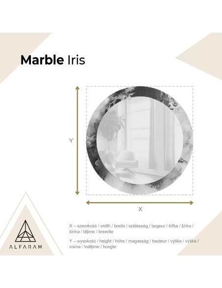 Runder Spiegel auf blauem Marmor – MARBLE IRIS