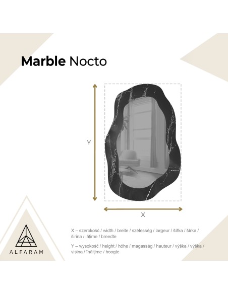 Unregelmäßiger Spiegel auf schwarz-goldenem Marmor – MARBLE NOCTO