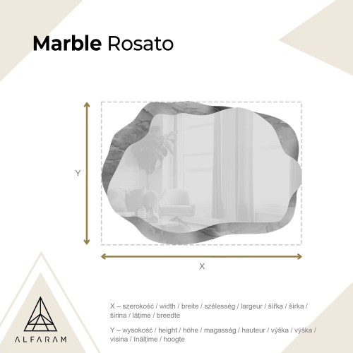 Unregelmäßiger Spiegel auf rosafarbenem Marmor – MARBLE... 2