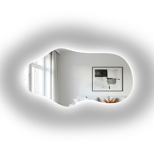 Asymmetrischer Spiegel mit Beleuchtung – MELODY LED 2